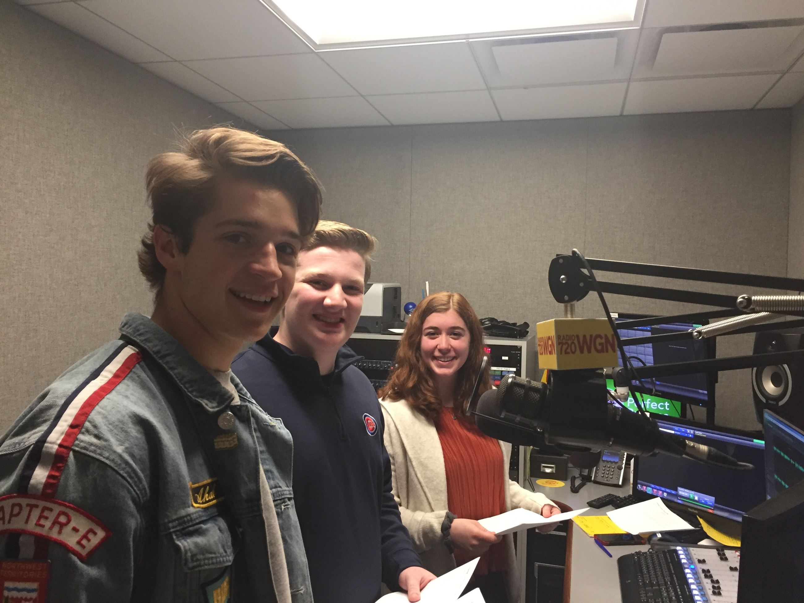 Teens recording a vaping public service announcement (PSA) with WGN.